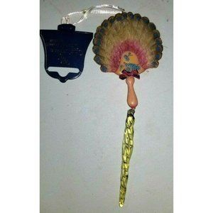 ALDIK Feather Fan Turkey Peacock Christmas ornament 6"  NEW